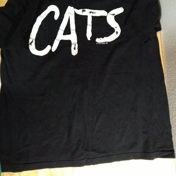 Vintage 90s Cats Musical Movie Logo T-Shirt - Picture 2 of 9